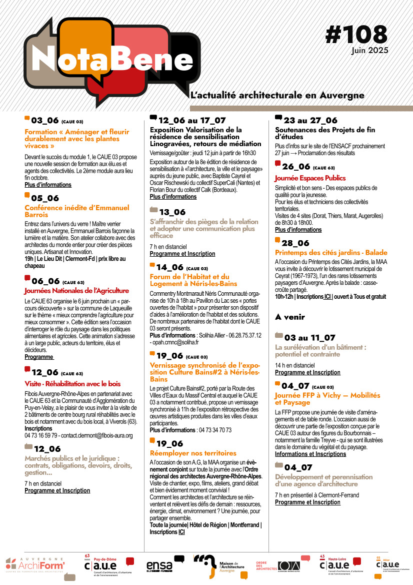 Nota Bene 107 du mois de juin 2025
