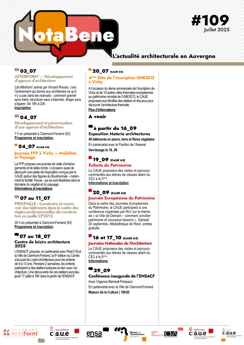 Nota Bene 107 du mois de jullet 2025