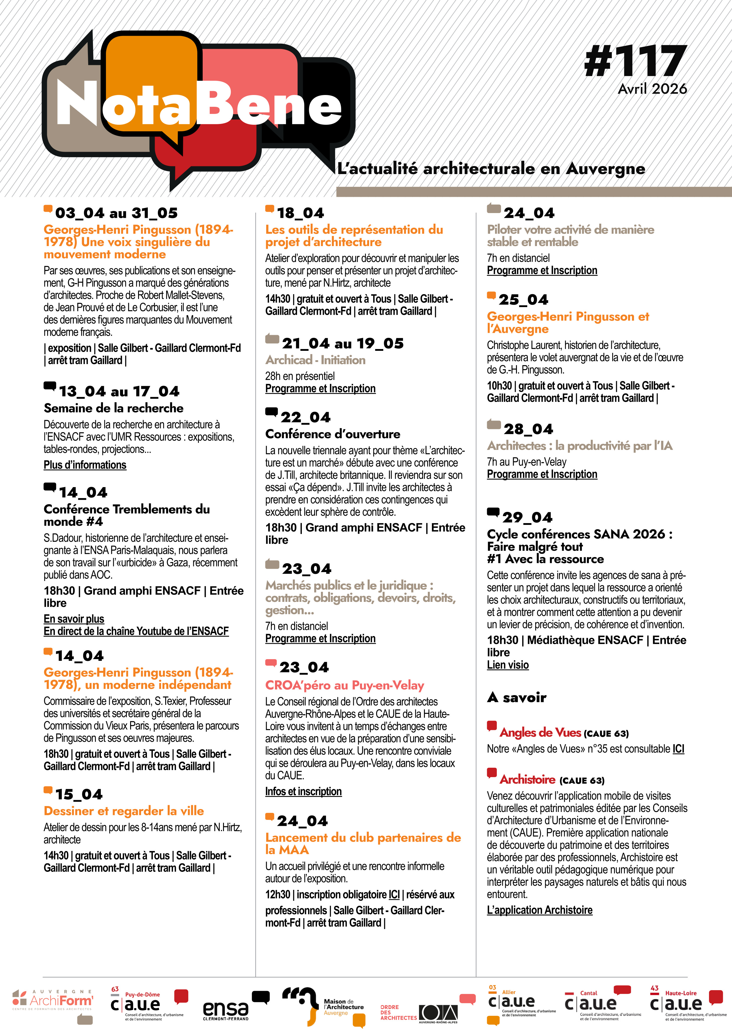 Nota Bene Numéro 117 du mois d'avril 2026