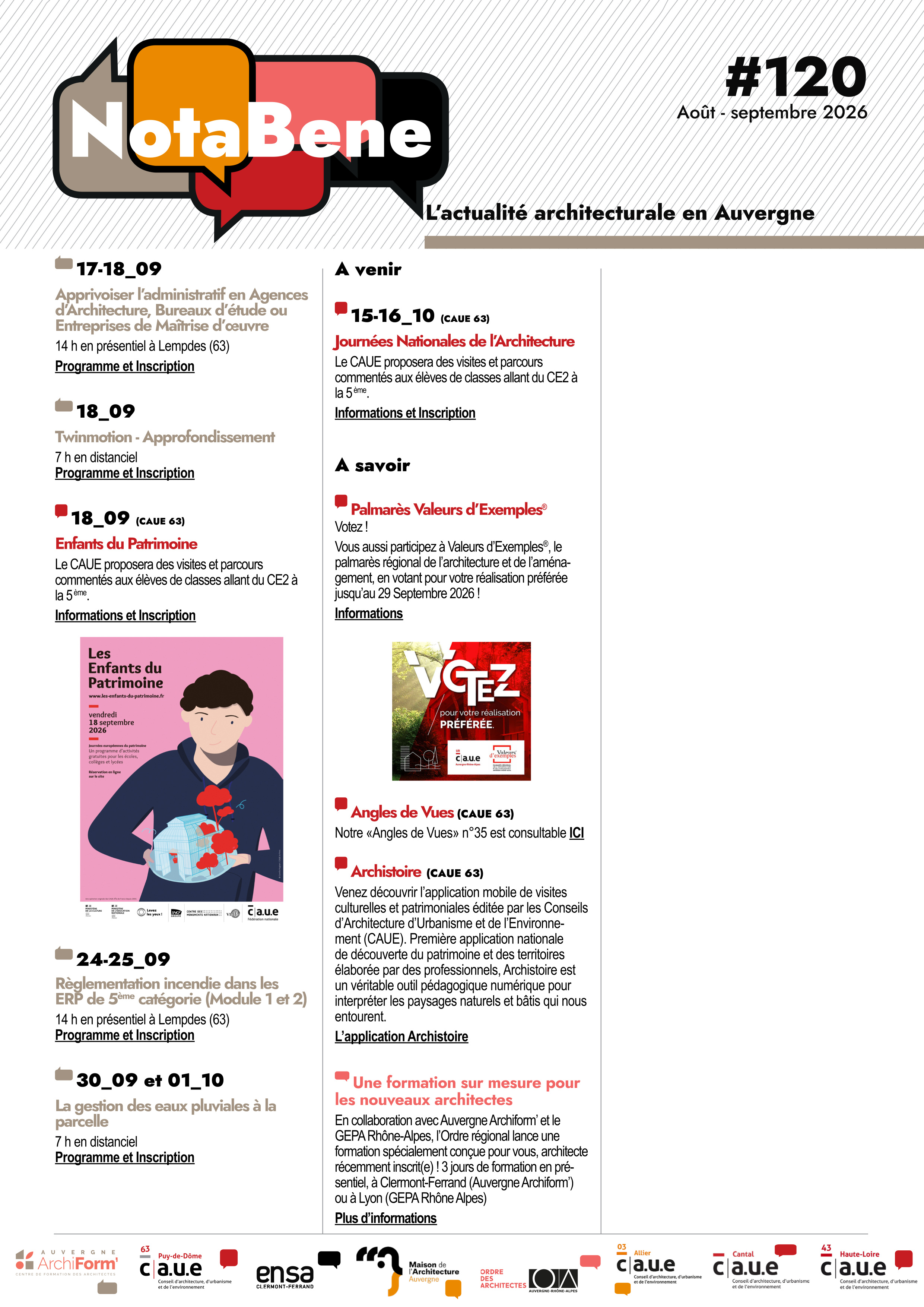 Nota Bene 120 du mois d'août/septembre 2026
