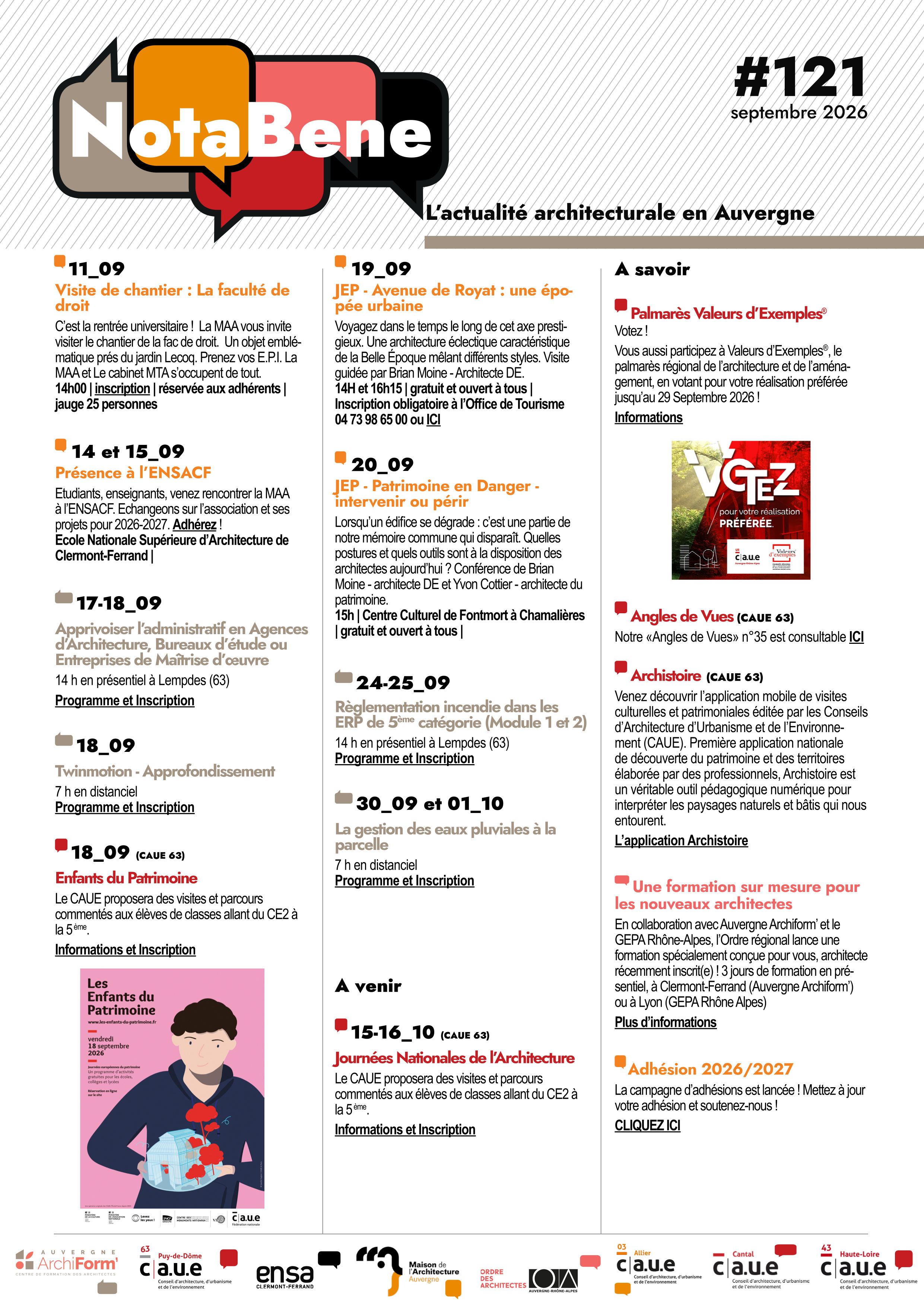 Nota Bene 121 du mois de septembre 2026