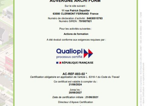 Renouvellement de notre certification QUALIOPI